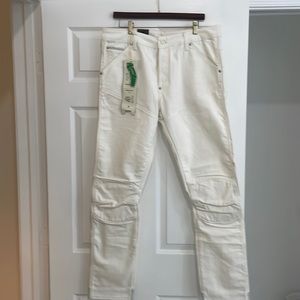 G-Star Raw. White Skinny Moto Jeans 34/34